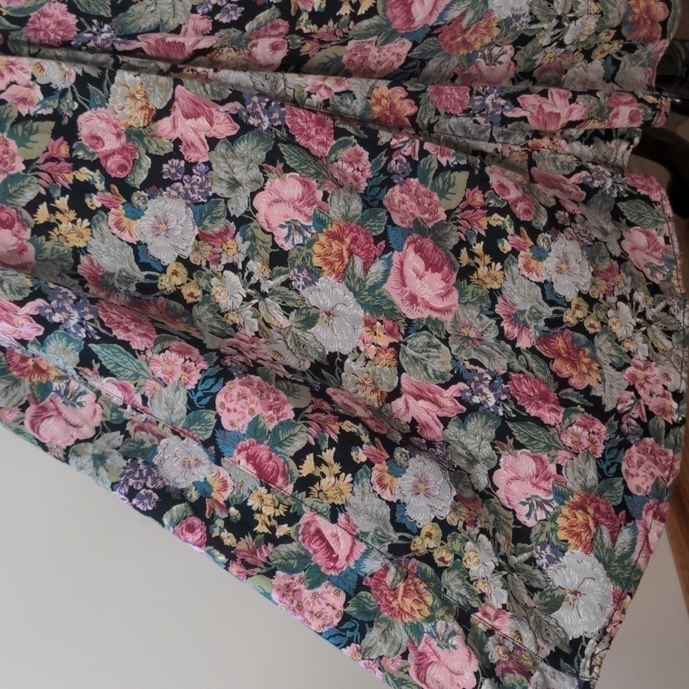Vintage 80's 90's Floral Long Midi Dress - Picture 6 of 12